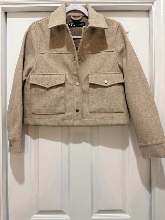 Zara Jackets & Blazers - ZARA Cropped Utility Jacket – Soft Beige